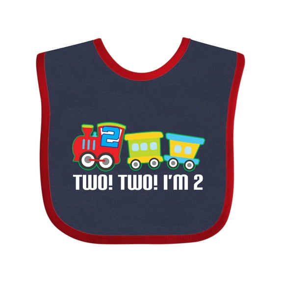 Inktastic 2nd Birthday Two Two Train Boys Baby Bib