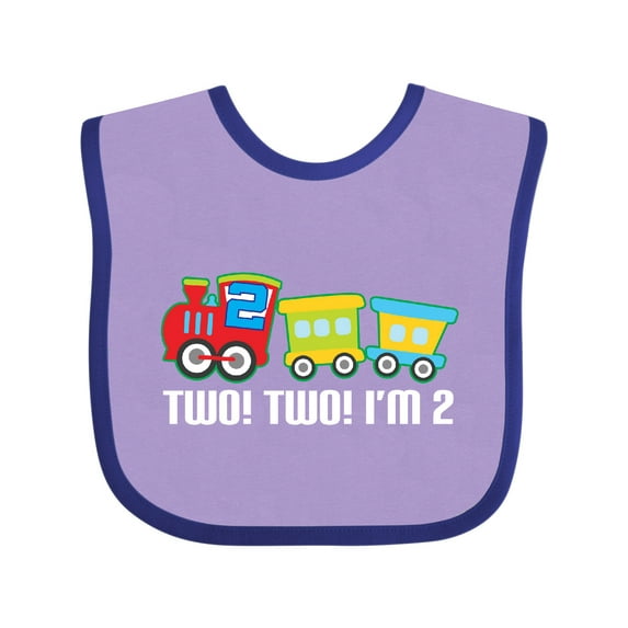 Inktastic 2nd Birthday Two Two Train Boys Baby Bib