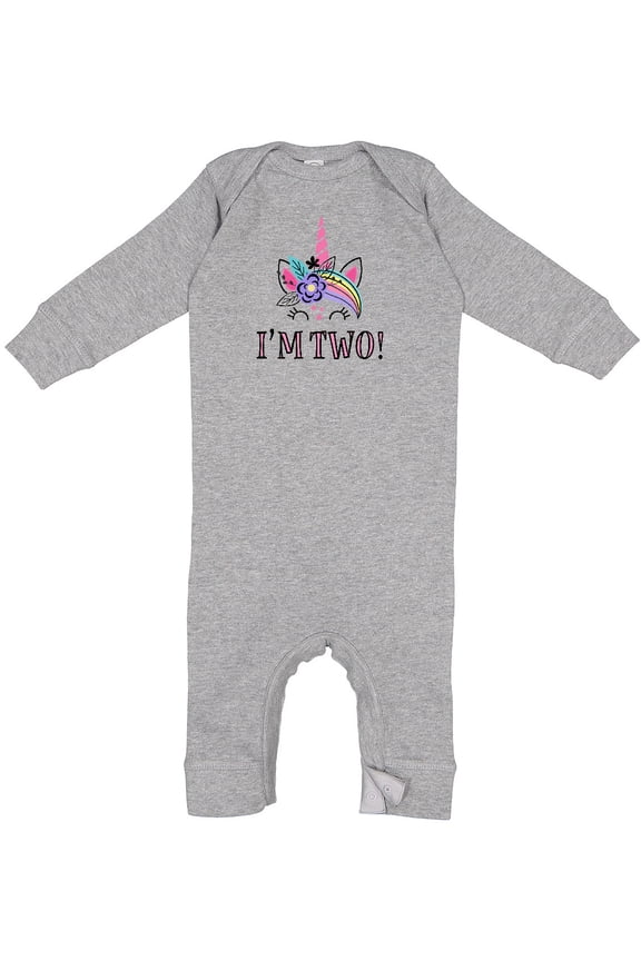 2nd Birthday Unicorn 2 Year Old Girl Baby Romper Coveralls