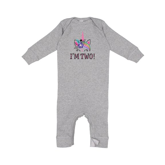 Inktastic 2nd Birthday Unicorn 2 Year Old Girl Baby Romper Coveralls