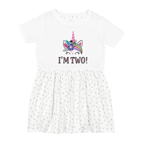 Inktastic 2nd Birthday Unicorn 2 Year Old Girl Girls Toddler Dress