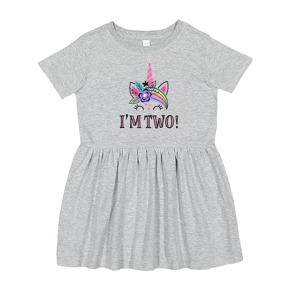 Inktastic 2nd Birthday Unicorn 2 Year Old Girl Girls Toddler Dress