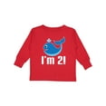 thumbnail image 1 of Inktastic 2nd Birthday Whale 2 Year Old Boy Boys Long Sleeve Toddler T-Shirt, 1 of 5