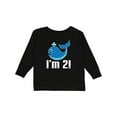 thumbnail image 1 of Inktastic 2nd Birthday Whale 2 Year Old Boy Boys Long Sleeve Toddler T-Shirt, 1 of 5