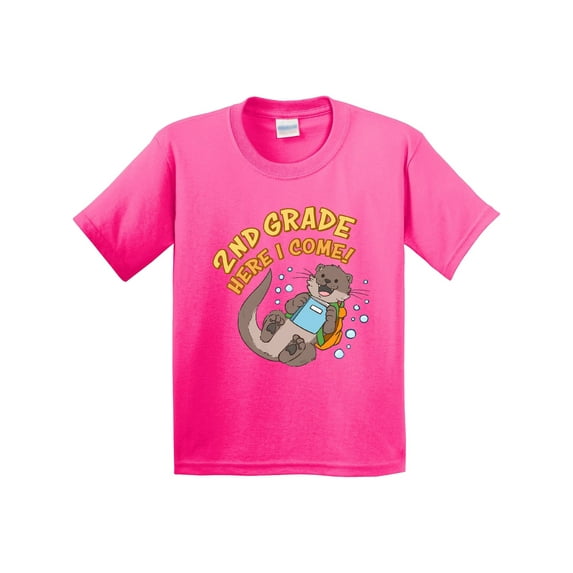 Inktastic 2nd Grade Here I Come Cute Back to School Otter Youth T-Shirt