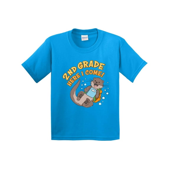 Inktastic 2nd Grade Here I Come Cute Back to School Otter Youth T-Shirt