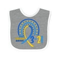 thumbnail image 1 of Inktastic 3-21 World Down Syndrome Day Blue and Yellow Rainbow Ribbon Boys or Girls Baby Bib, 1 of 4