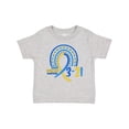 thumbnail image 1 of Inktastic 3-21 World Down Syndrome Day Blue and Yellow Rainbow Ribbon Boys or Girls Baby T-Shirt, 1 of 5
