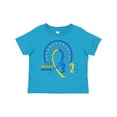 thumbnail image 1 of Inktastic 3-21 World Down Syndrome Day Blue and Yellow Rainbow Ribbon Boys or Girls Toddler T-Shirt, 1 of 5