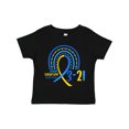 thumbnail image 1 of Inktastic 3-21 World Down Syndrome Day Blue and Yellow Rainbow Ribbon Boys or Girls Toddler T-Shirt, 1 of 5
