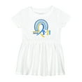thumbnail image 1 of Inktastic 3-21 World Down Syndrome Day Blue and Yellow Rainbow Ribbon Girls Baby Dress, 1 of 5