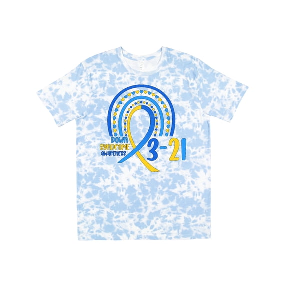Inktastic 3-21 World Down Syndrome Day Blue and Yellow Rainbow Ribbon T-Shirt