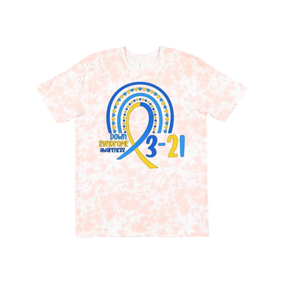 Inktastic 3-21 World Down Syndrome Day Blue and Yellow Rainbow Ribbon T-Shirt