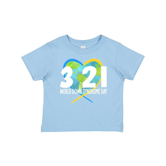 Inktastic 3 21 World Down Syndrome Day with Heart Shaped Earth Boys or Girls Baby T-Shirt