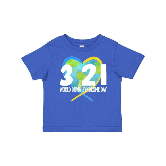 Inktastic 3 21 World Down Syndrome Day with Heart Shaped Earth Boys or Girls Baby T-Shirt
