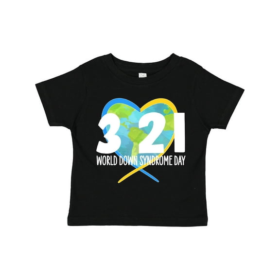 Inktastic 3 21 World Down Syndrome Day with Heart Shaped Earth Boys or Girls Toddler T-Shirt