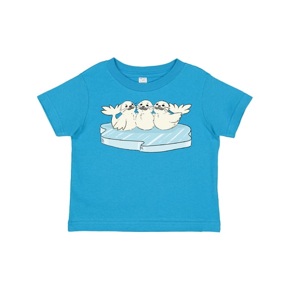 Inktastic 3 Cute White Harp Seals on Ice Boys or Girls Toddler T-Shirt
