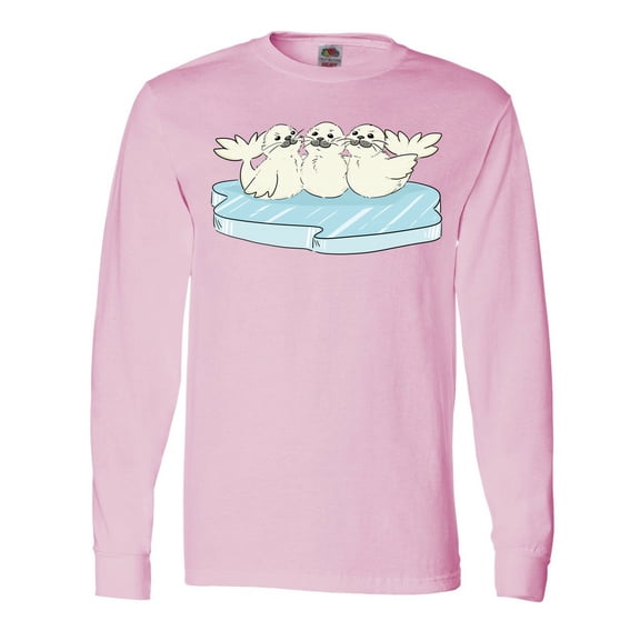 Inktastic 3 Cute White Harp Seals on Ice Long Sleeve T-Shirt
