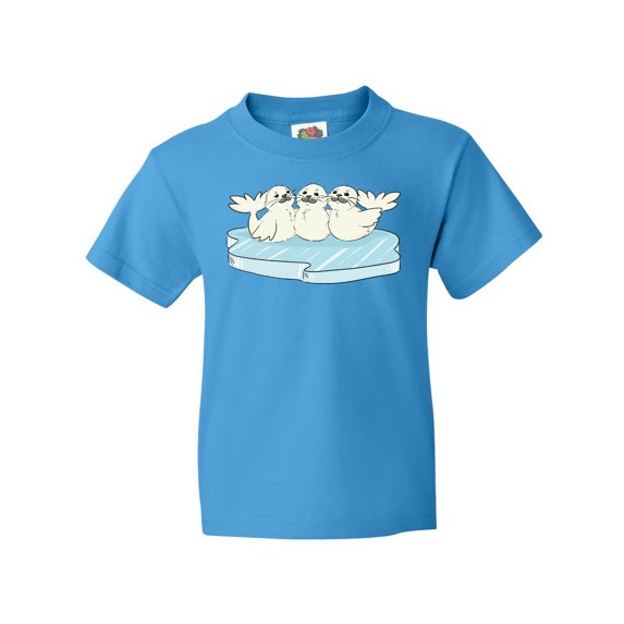Inktastic 3 Cute White Harp Seals on Ice Youth T-Shirt