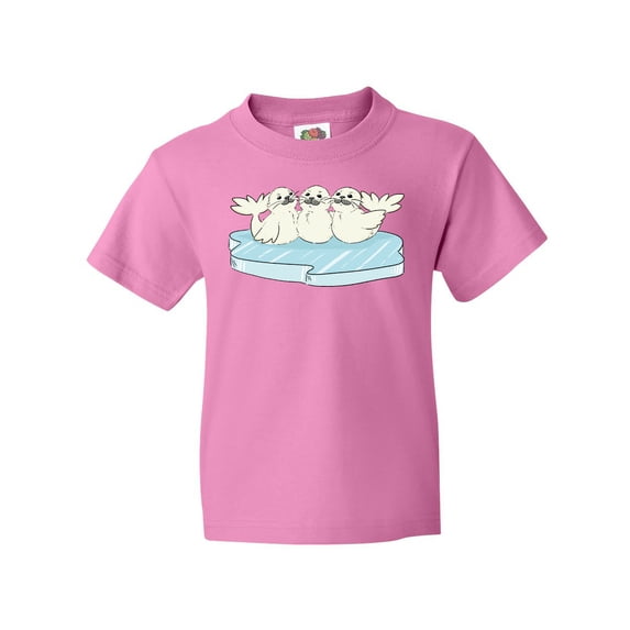 Inktastic 3 Cute White Harp Seals on Ice Youth T-Shirt