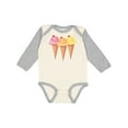 thumbnail image 1 of Inktastic 3 Scoops of Ice Cream Girls Long Sleeve Baby Bodysuit, 1 of 5
