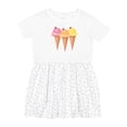 thumbnail image 1 of Inktastic 3 Scoops of Ice Cream Girls Toddler Dress, 1 of 5