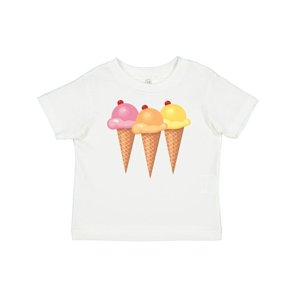 Inktastic 3 Scoops of Ice Cream Girls Toddler T-Shirt