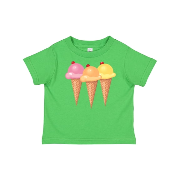 Inktastic 3 Scoops of Ice Cream Girls Toddler T-Shirt