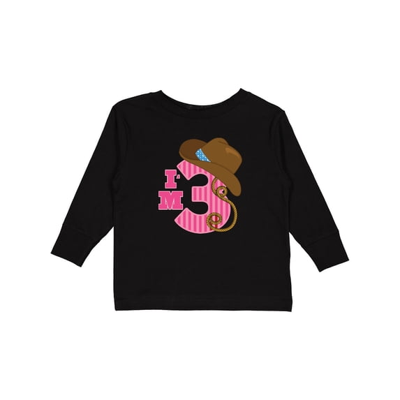 Inktastic 3rd Birthday 3 Year Old Cowgirl Girls Long Sleeve Toddler T-Shirt