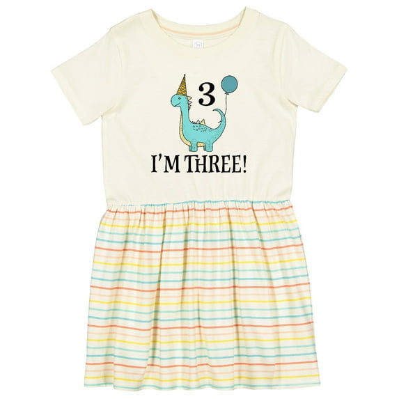 Inktastic 3rd Birthday 3 Year Old Dinosaur Party Girls Toddler Dress