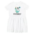 thumbnail image 1 of Inktastic 3rd Birthday 3 Year Old Dinosaur Party Girls Toddler Dress, 1 of 5