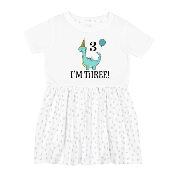 Inktastic 3rd Birthday 3 Year Old Dinosaur Party Girls Toddler Dress