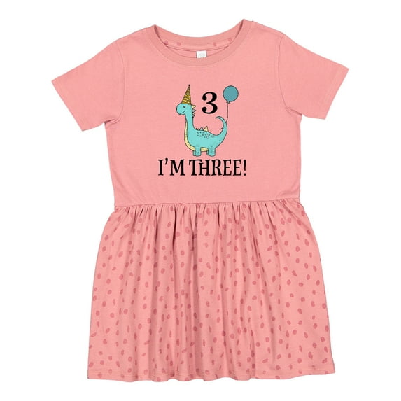 Inktastic 3rd Birthday 3 Year Old Dinosaur Party Girls Toddler Dress