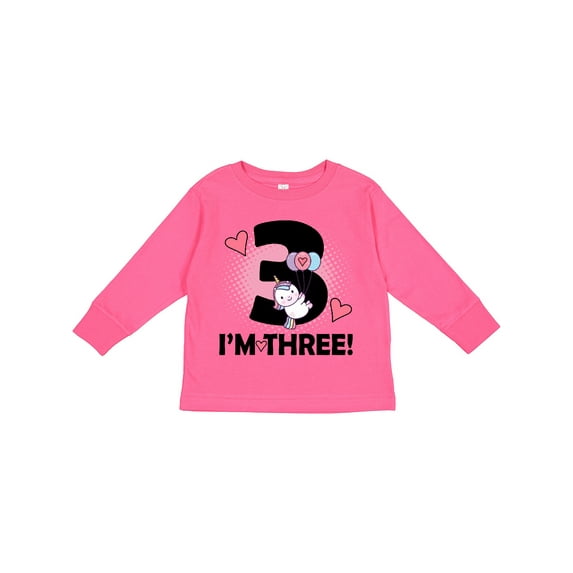Inktastic 3rd Birthday 3 Year Old Girl Unicorn Girls Long Sleeve Toddler T-Shirt