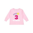 thumbnail image 1 of Inktastic 3rd Birthday 3 Year Old Girls Rainbow Star Girls Long Sleeve Toddler T-Shirt, 1 of 5