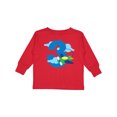 thumbnail image 1 of Inktastic 3rd Birthday Airplane Pilot Boys Long Sleeve Toddler T-Shirt, 1 of 5