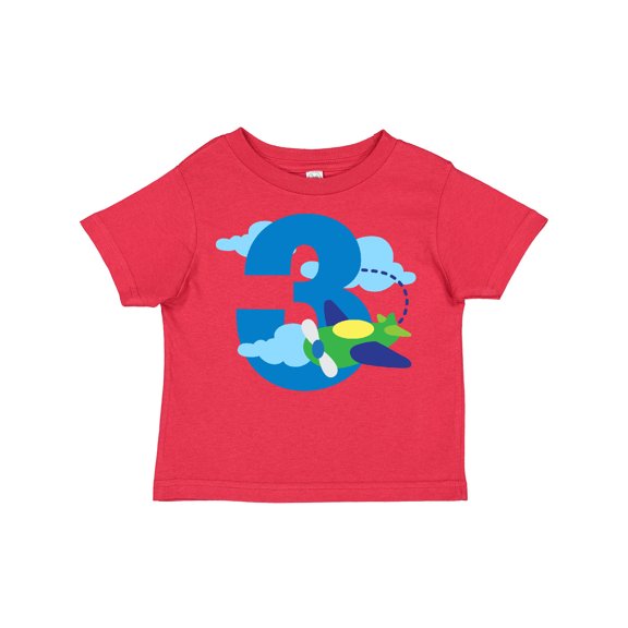 Inktastic 3rd Birthday Airplane Pilot Boys Toddler T-Shirt