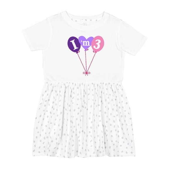 Inktastic 3rd Birthday Balloons 3 Year Old Girls Toddler Dress