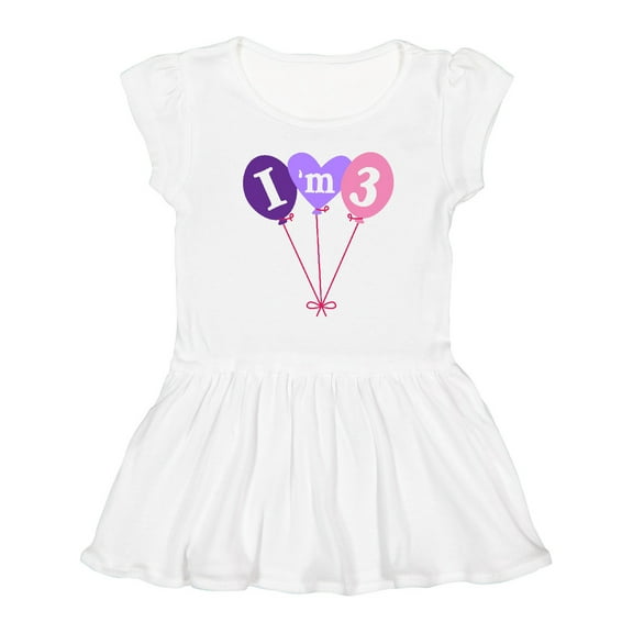Inktastic 3rd Birthday Balloons 3 Year Old Girls Toddler Dress