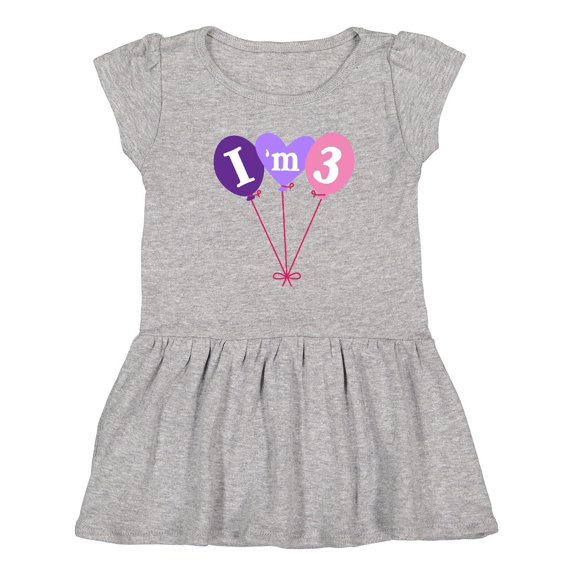 Inktastic 3rd Birthday Balloons 3 Year Old Girls Toddler Dress