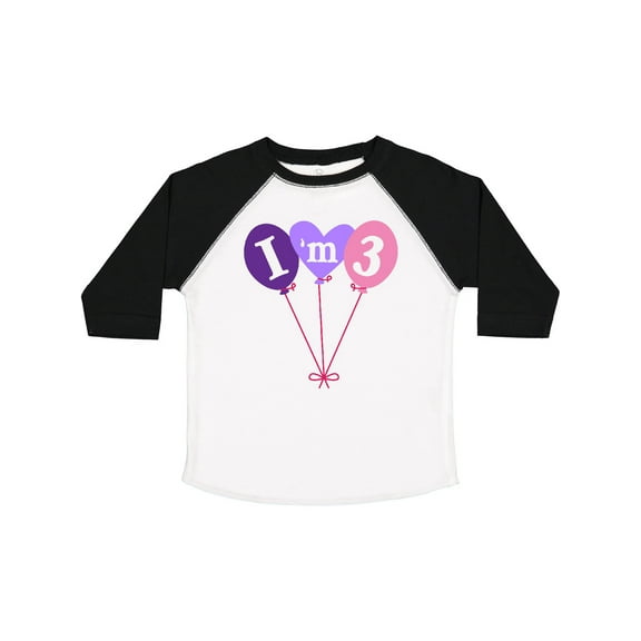 Inktastic 3rd Birthday Balloons 3 Year Old Girls Toddler T-Shirt