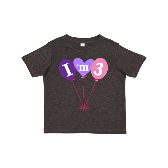 Inktastic 3rd Birthday Balloons 3 Year Old Girls Toddler T-Shirt
