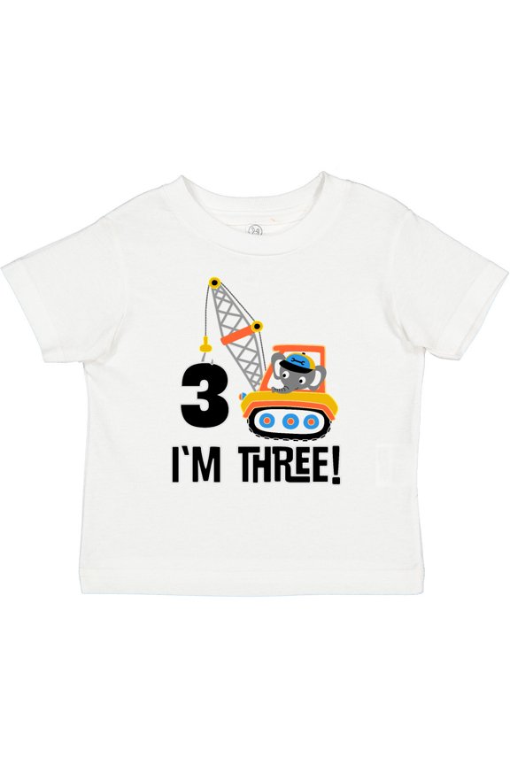 3rd Birthday Construction Truck Boys Boys Toddler T-Shirt