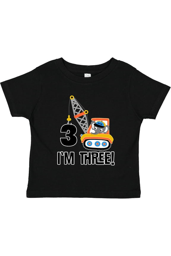 3rd Birthday Construction Truck Boys Boys Toddler T-Shirt