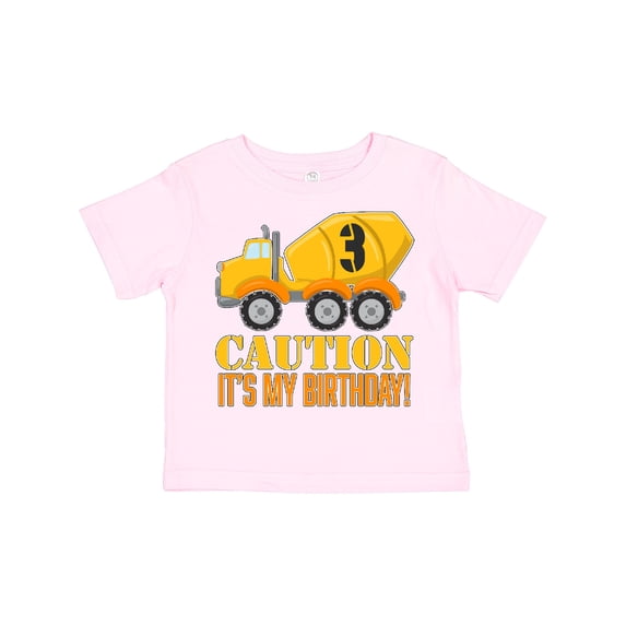 Inktastic 3rd Birthday Construction Truck, Cement Mixer 3 Years Old Boys Toddler T-Shirt
