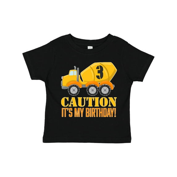 Inktastic 3rd Birthday Construction Truck, Cement Mixer 3 Years Old Boys Toddler T-Shirt