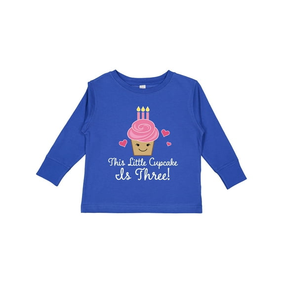 Inktastic 3rd Birthday Cupcake Girls Cute Girls Long Sleeve Toddler T-Shirt