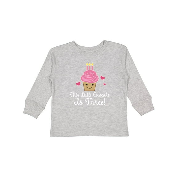 Inktastic 3rd Birthday Cupcake Girls Cute Girls Long Sleeve Toddler T-Shirt