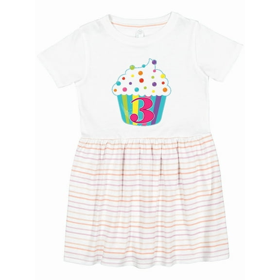 Inktastic 3rd Birthday Cupcake Girls Toddler Dress