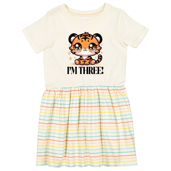 Inktastic 3rd Birthday Cute Tiger 3 Year Old Girls Toddler Dress